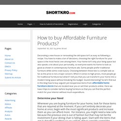 How to buy Affordable Furniture Products?