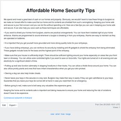 Affordable Home Security Tips