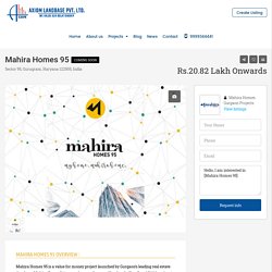 Mahira Homes 95 New Affordable Housing Sector 95 Gurgaon