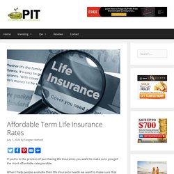 Affordable Term Life Insurance Rates - ProInvestorTips