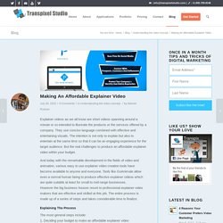 Making of Affordable Explainer Video