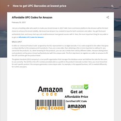 Affordable UPC Codes for Amazon