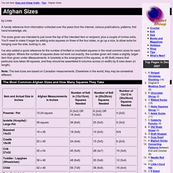 Afghan Sizes
