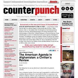 The American Agenda in Afghanistan: a Civilian’s Review