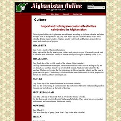 Afghanistan Online: Holidays