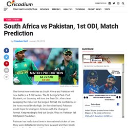South Africa vs Pakistan, 1st ODI, Match Prediction