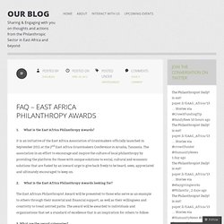 FAQ – East Africa Philanthropy Awards