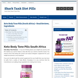 Keto Body Tone Pills {South Africa} - Read Reviews, Ingredients
