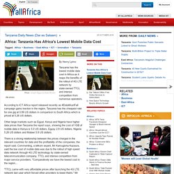 Africa: Tanzania Has Africa's Lowest Mobile Data Cost