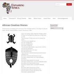 African Creation Stories – Exploring Africa