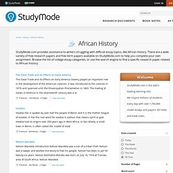 African History - Essays, Notes & Papers
