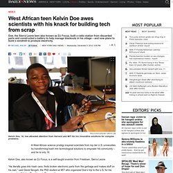 West African teen Kelvin Doe awes scientists with his knack for building tech from scrap