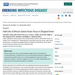 CDC EID - DEC 2019 - Half-Life of African Swine Fever Virus in Shipped Feed