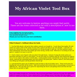 My African Violet Tool Box   You are welcome to borrow anything you might find useful