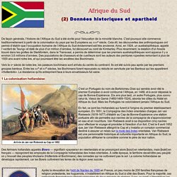 Afrique du Sud: Données historiques