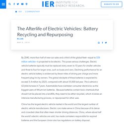 The Afterlife of Electric Vehicles: Battery Recycling and Repurposing - IER
