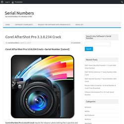 Corel AfterShot Pro 3.3.0.234 Crack + Serial Number [Latest]