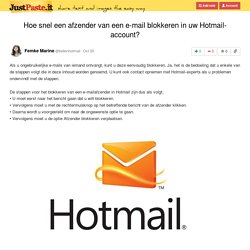 Hoe snel een afzender van een e-mail blokkeren in uw Hotmail-account?
