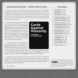 Cards Against Humanity — Full Size Print Versions
