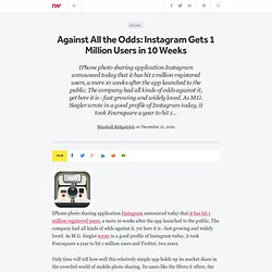Against All the Odds: Instagram Gets 1 Million Users in 10 Weeks