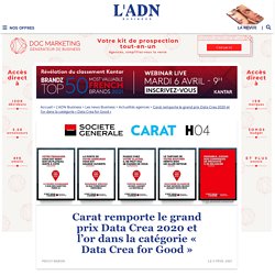 L'agence Carat remporte le grand prix Data Crea 2020