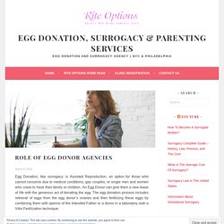 Role of Egg Donor Agencies – Egg Donation, Surrogacy & Parenting Services