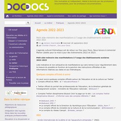 Agenda 2016-2017 - Doc pour docs