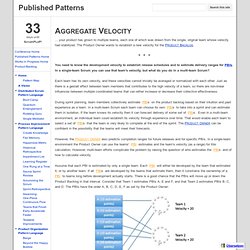Aggregate Velocity - Published Patterns