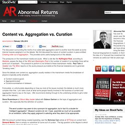 Content vs. Aggregation vs. Curation Abnormal Returns