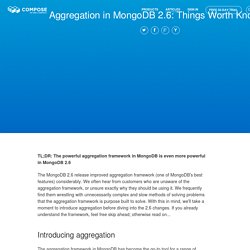 Aggregation in MongoDB 2.6: Things Worth Knowing