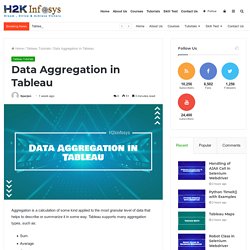 Data Aggregation in Tableau - H2kinfosys Blog