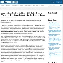Aggressive Electric Vehicle (EV) Sales Pose a Threat to Lubricant Industry in the Longer Term.