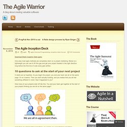 The Agile Inception Deck « The Agile Warrior