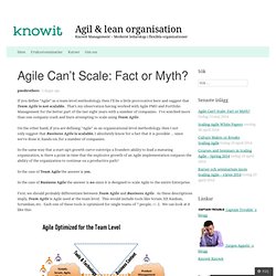 Agile Can’t Scale: Fact or Myth?