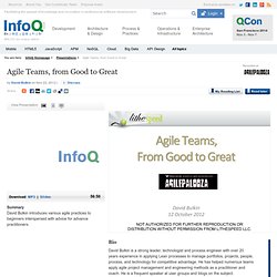 Agile Teams, from Good to Great