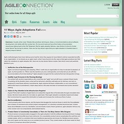 Column info : 11 Ways Agile Adoptions Fail