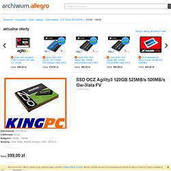 SSD OCZ Agility3 120GB 525MB/s 500MB/s Gw-3lata FV (2399764541