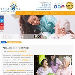 Aging Adults Need Proper Nutrition