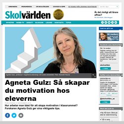Agneta Gulz: Så skapar du motivation hos eleverna