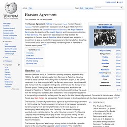 Haavara Agreement