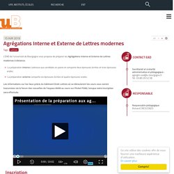 Agrégations Interne et Externe de Lettres modernes - EAD - Enseignement à distance à l'université de Bourgogne