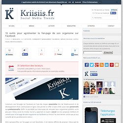 10 outils pour agrémenter la fan-page de son organisme sur Facebook