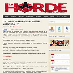 Lyon : face aux agressions d’extrême droite, les habitants réagissent - La Horde