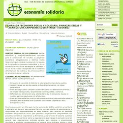 Jornada "Economía Social y Solidaria, Finanzas Éticas y Agricultura Campesina Sustentable" (Usurbil)