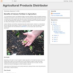 Agricultural Products Distributor: Benefits of Calcium Fertilizer in Agriculture