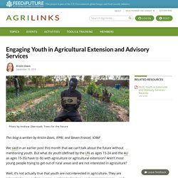 Engaging Youth in Agricultural Extension and Advisory Services