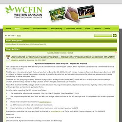 Agricultural Greenhouse Gases Program – Request for Proposal Due December 7th 2010!! > Western Canadian Feed Innovation Networks