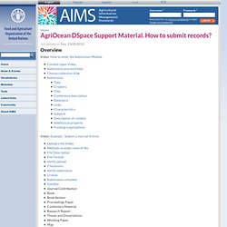 AgriOcean DSpace Support Material. How to submit records?