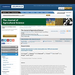 Genetic improvements in winter wheat yields since 1900 and associated physiological changes