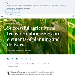 Successful agricultural transformations: Six core elements of planning and delivery